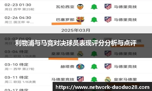 利物浦与马竞对决球员表现评分分析与点评