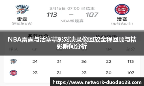 NBA雷霆与活塞精彩对决录像回放全程回顾与精彩瞬间分析